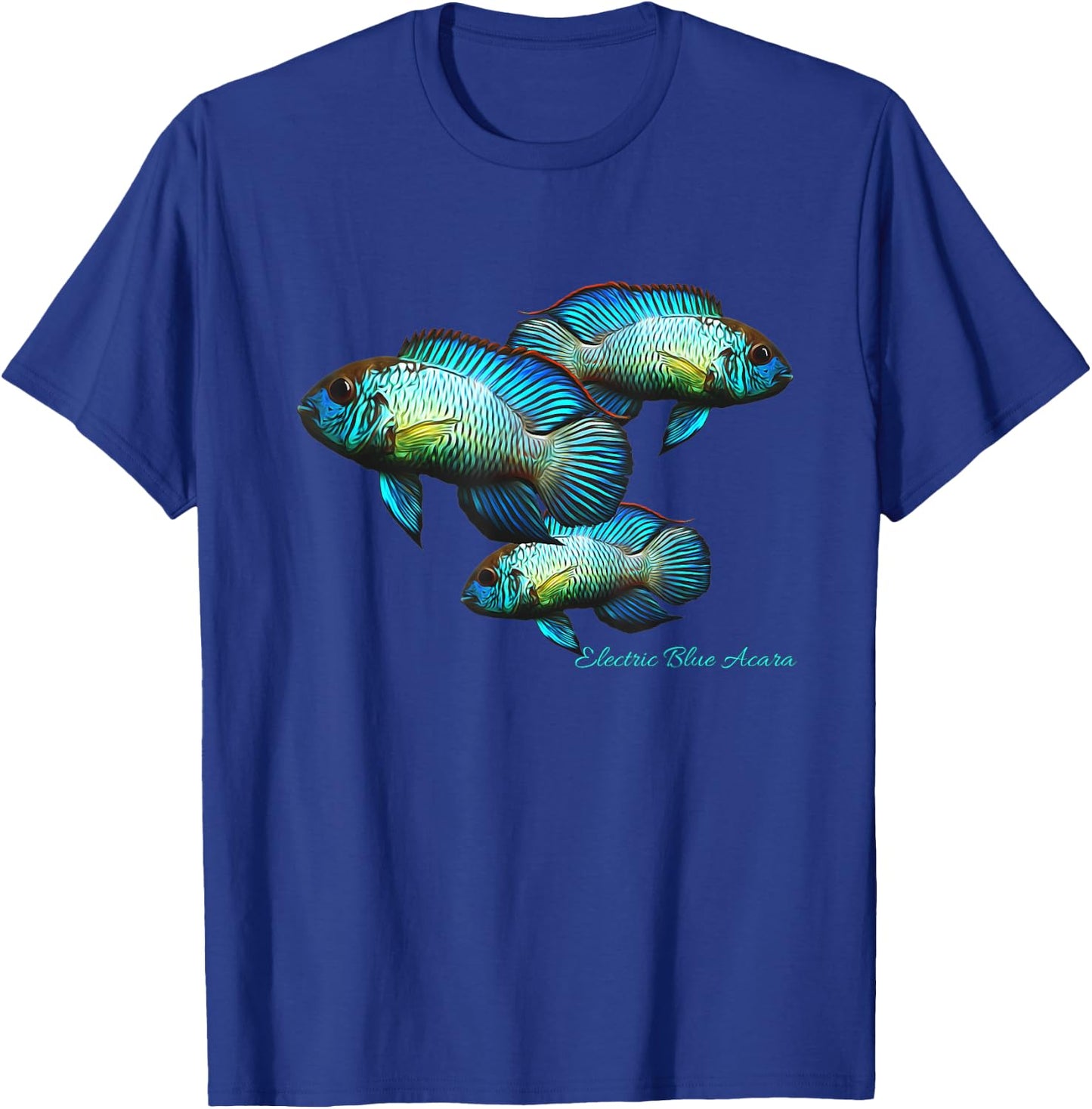 Electric Blue Acara Breeders Dwarf Cichlids Aquarium Fish T-Shirt - T-Shirt | Royal