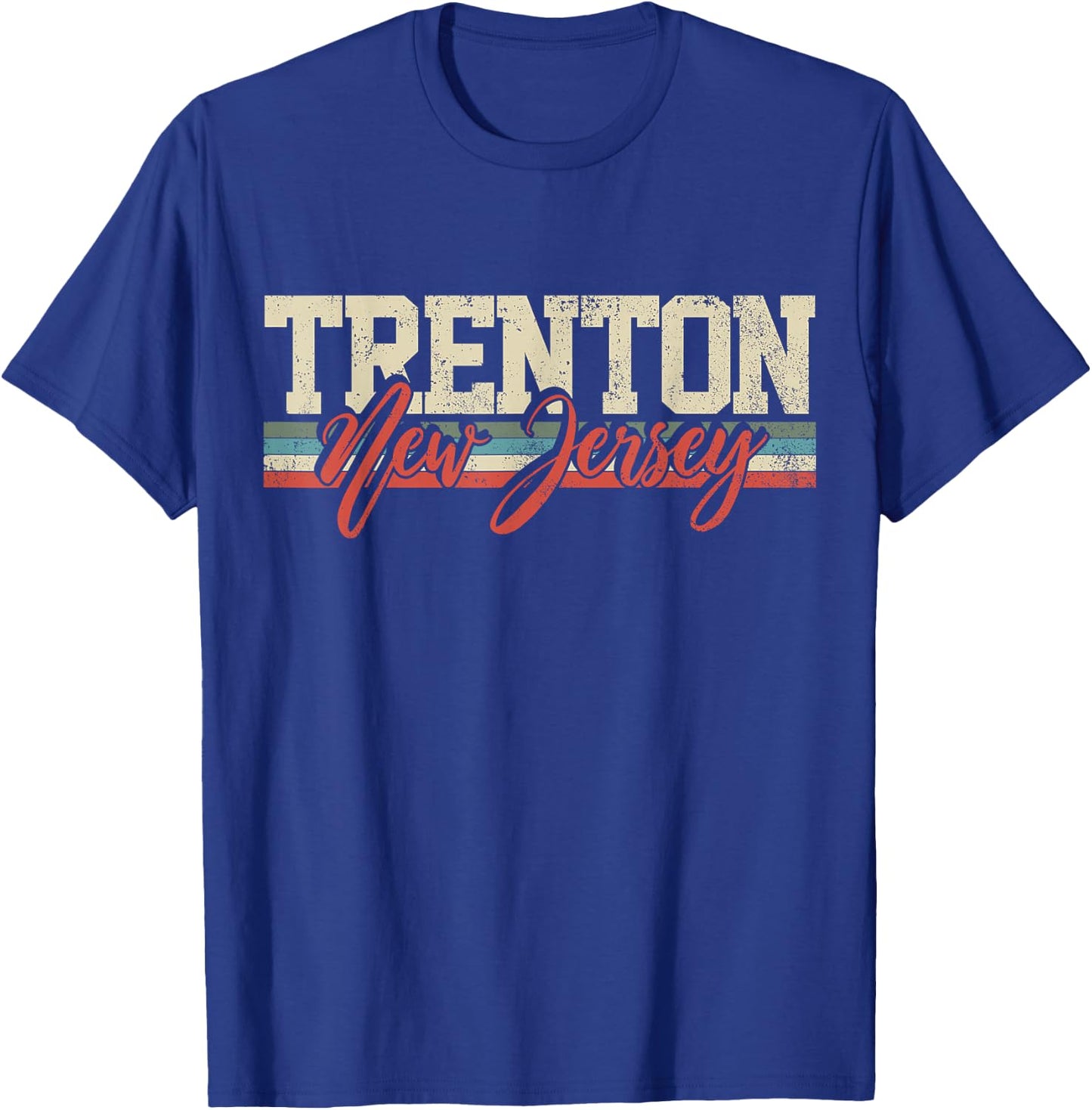 Trenton New Jersey Retro Vintage T-Shirt - T-Shirt | Royal