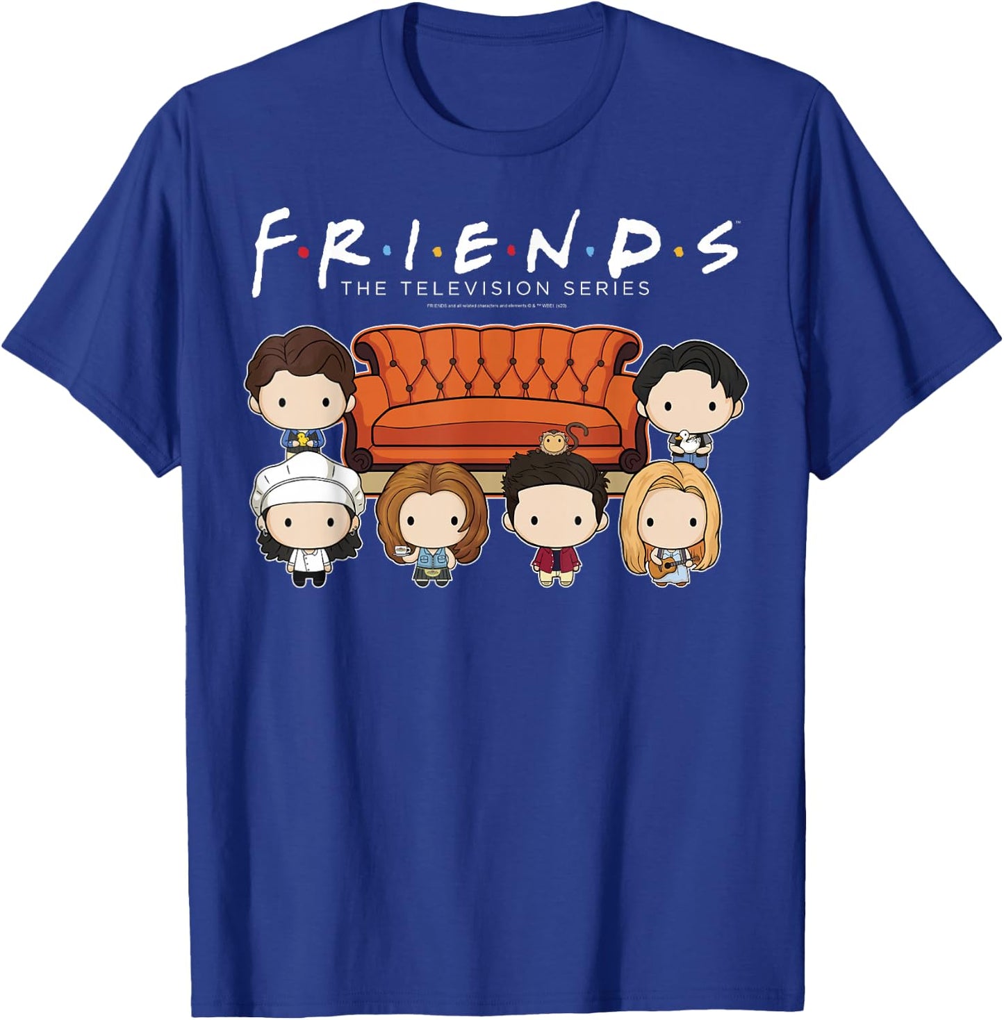 Friends Chibi Characters Central Perk Coffee Shop Group Shot T-Shirt - T-Shirt | Royal