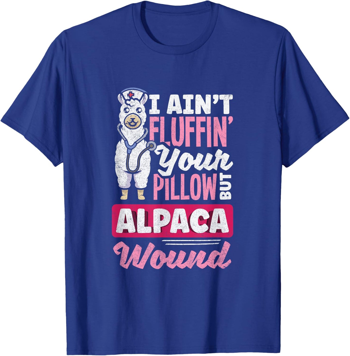 Wound Care Nurse Alpaca Wound Funny Ostomy Nurse T-Shirt - T-Shirt | Royal