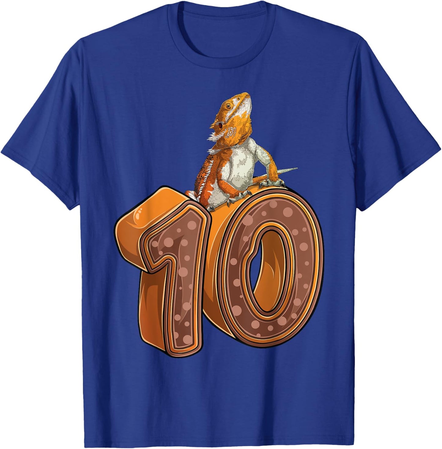 10 Year Old Bearded dragon Reptile 10th Birthday Party B-day T-Shirt - T-Shirt | Royal