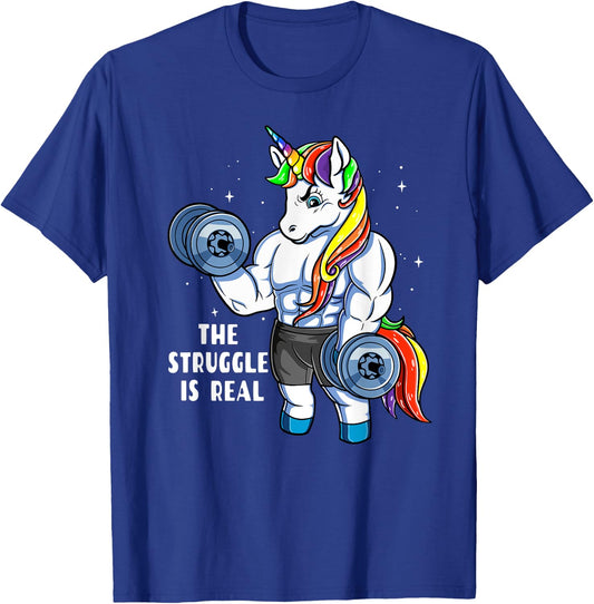Unicorn Weightlifting T shirt - Rainbow Unicorn Gym Women T-Shirt - T-Shirt | Royal