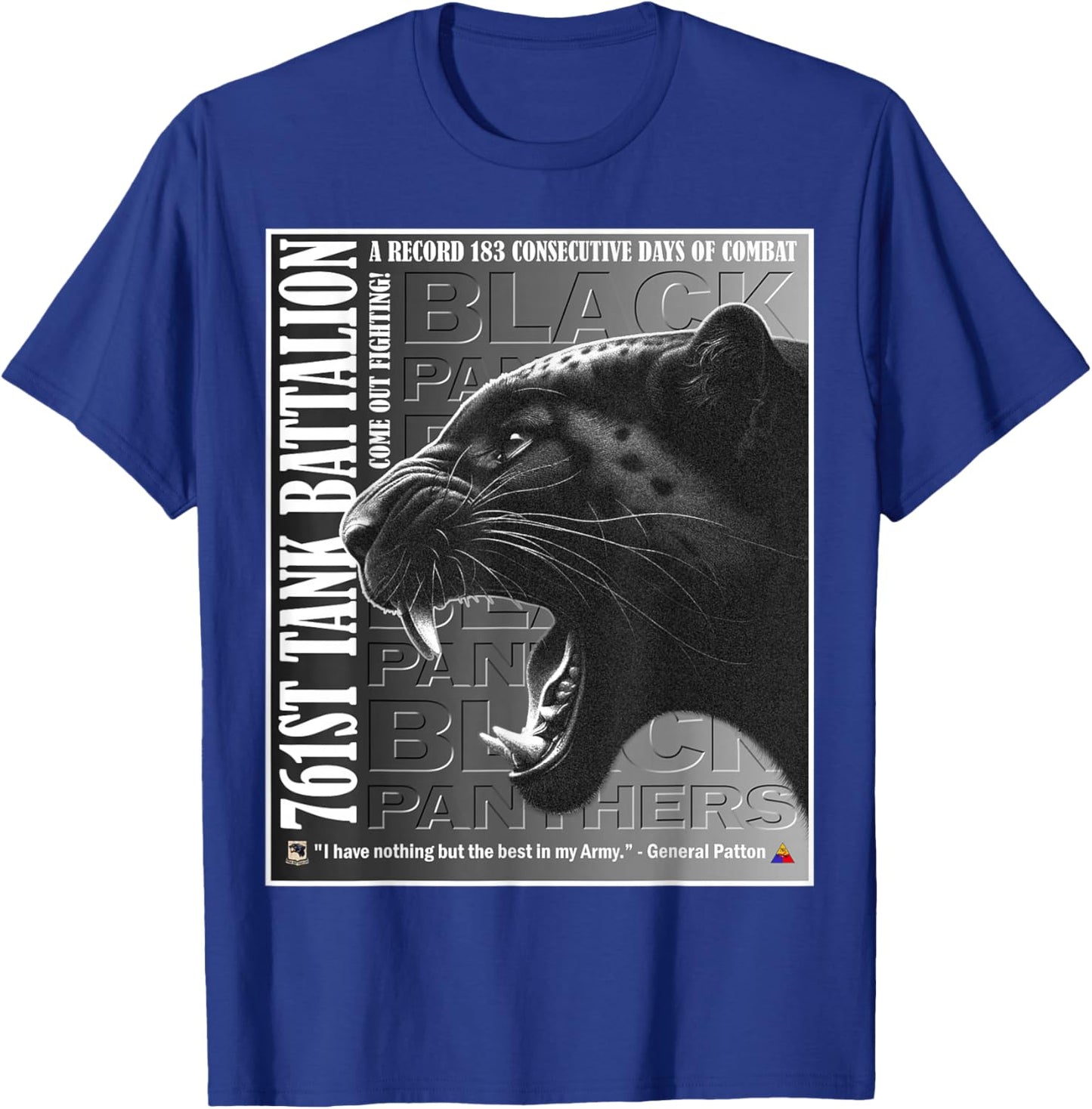 Authentic Black Panthers 761st Tank Battalion WWII Legacy T-Shirt - T-Shirt | Royal