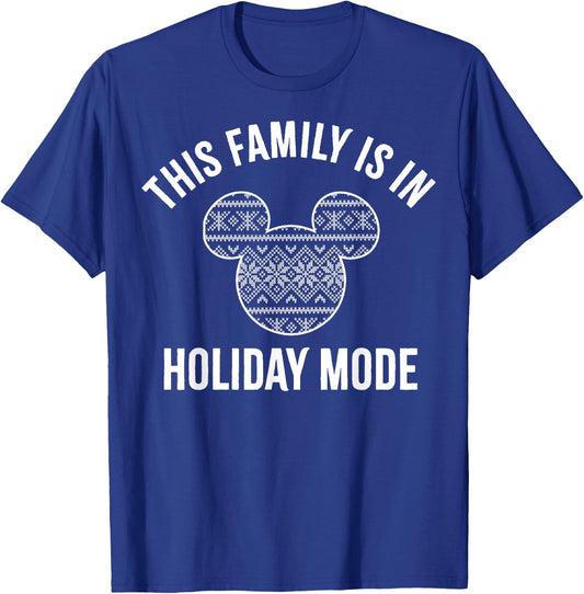 Disney Mickey And Friends Christmas Family Holiday Mode T-Shirt - T-Shirt | Royal