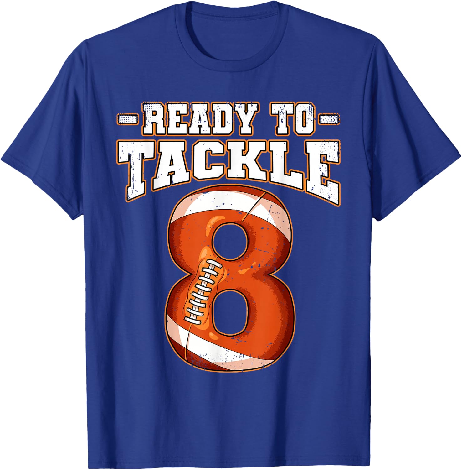 8th Birthday Football T-Shirt - T-Shirt | Royal