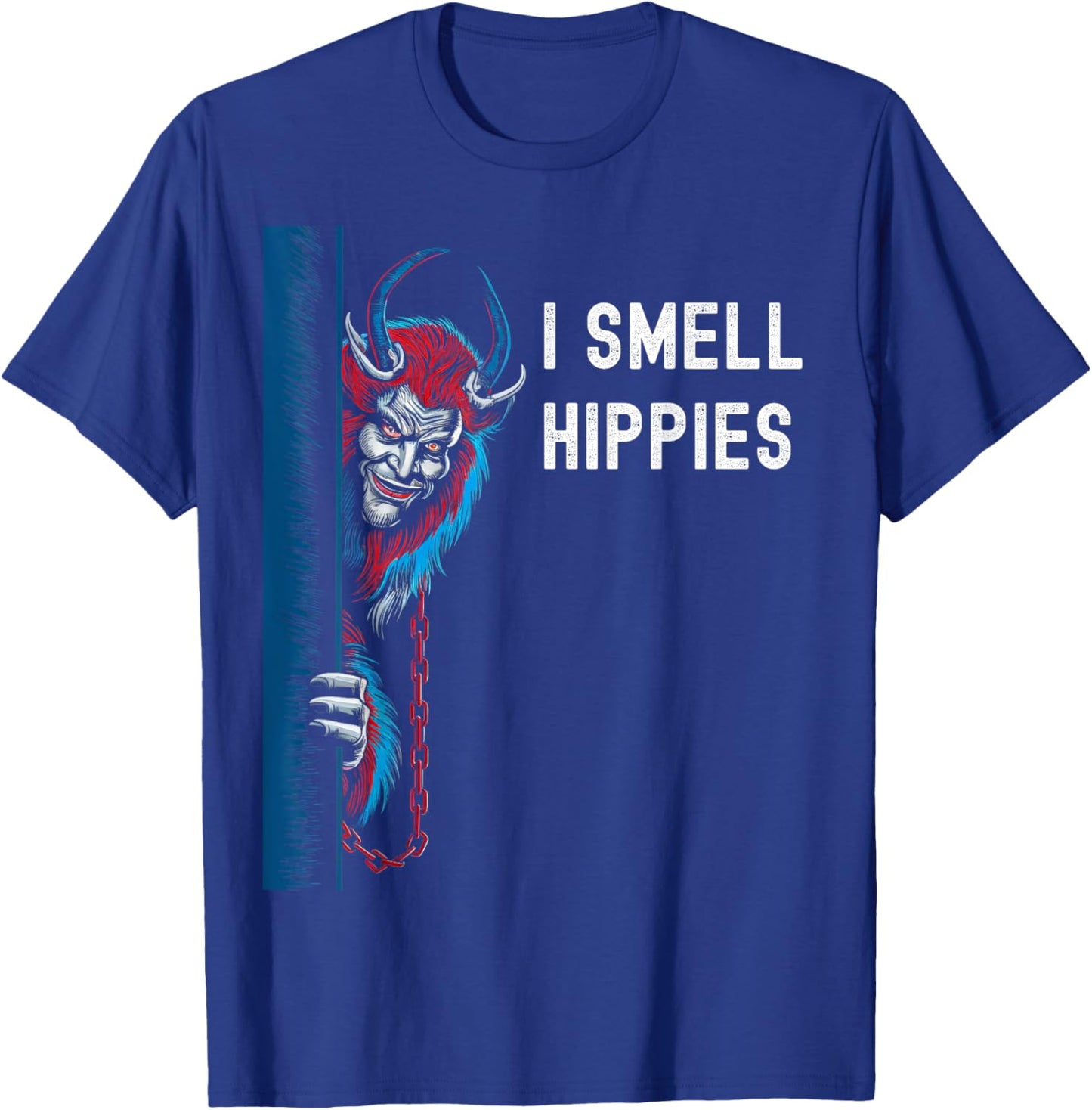 Krampus Christmas I Smell Hippies Christmas Halloween T-Shirt - T-Shirt | Royal