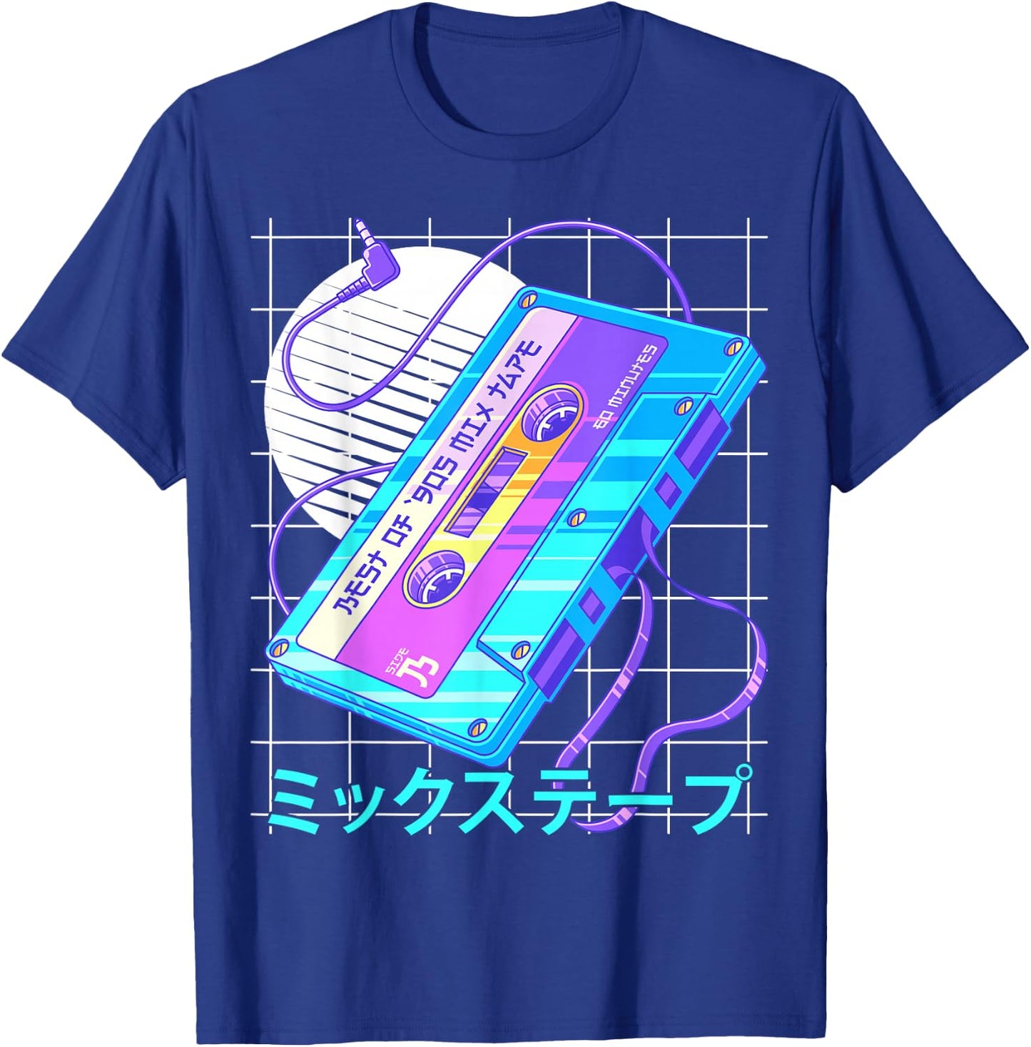90s Japanese Otaku Vaporwave Aesthetic Retro Art Mixtape T-Shirt - T-Shirt | Royal