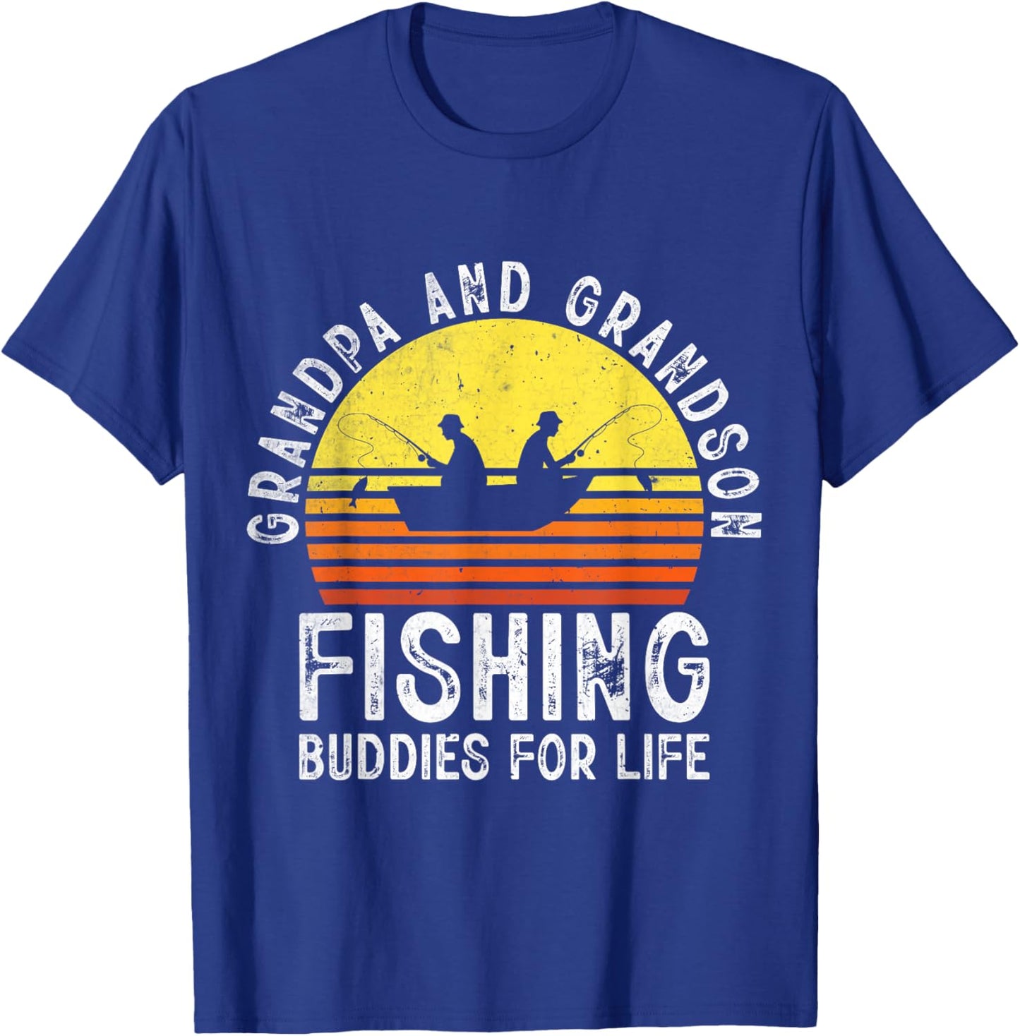 Grandpa and Grandson Fishing Buddies for Life Matching T-Shirt - T-Shirt | Royal