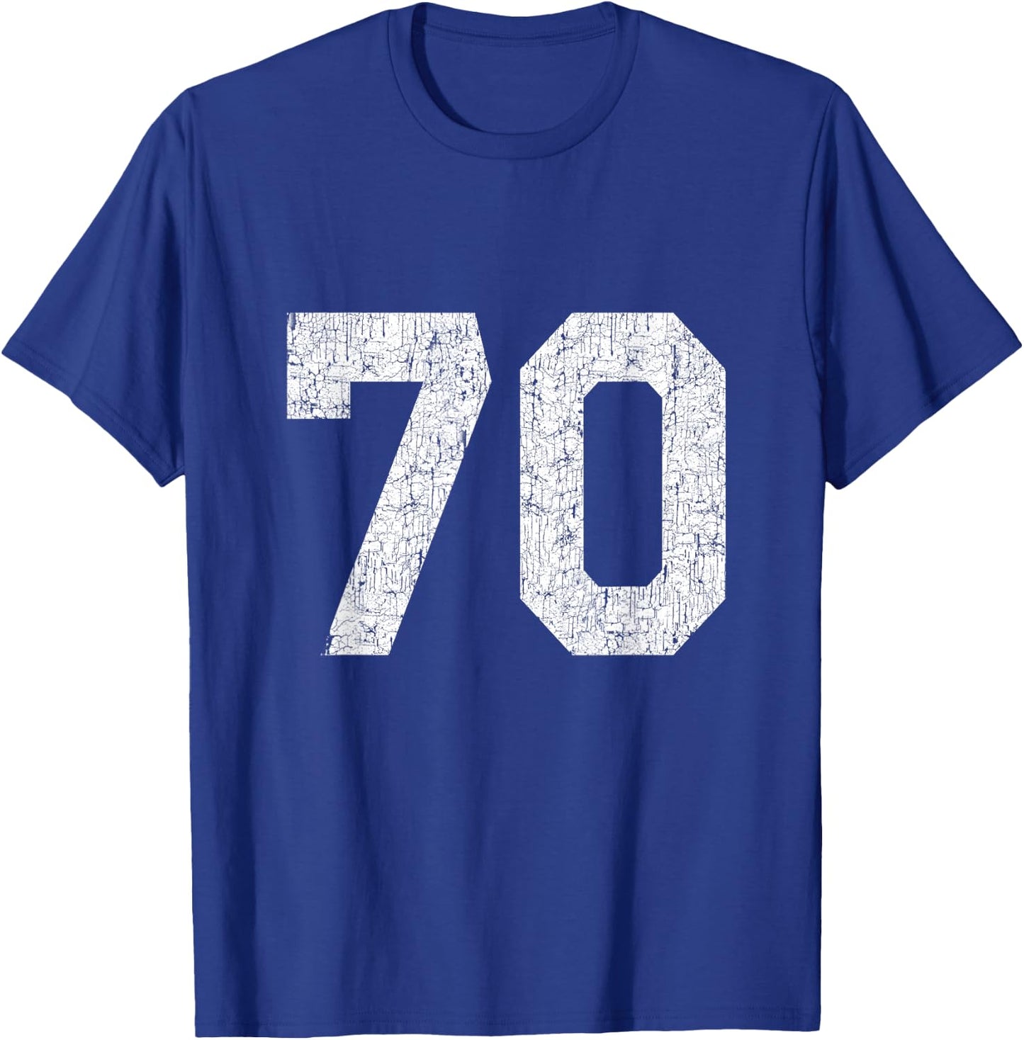 #70 Jersey Uniform Varsity Sports Number, 70th Birthday T-Shirt - T-Shirt | Royal