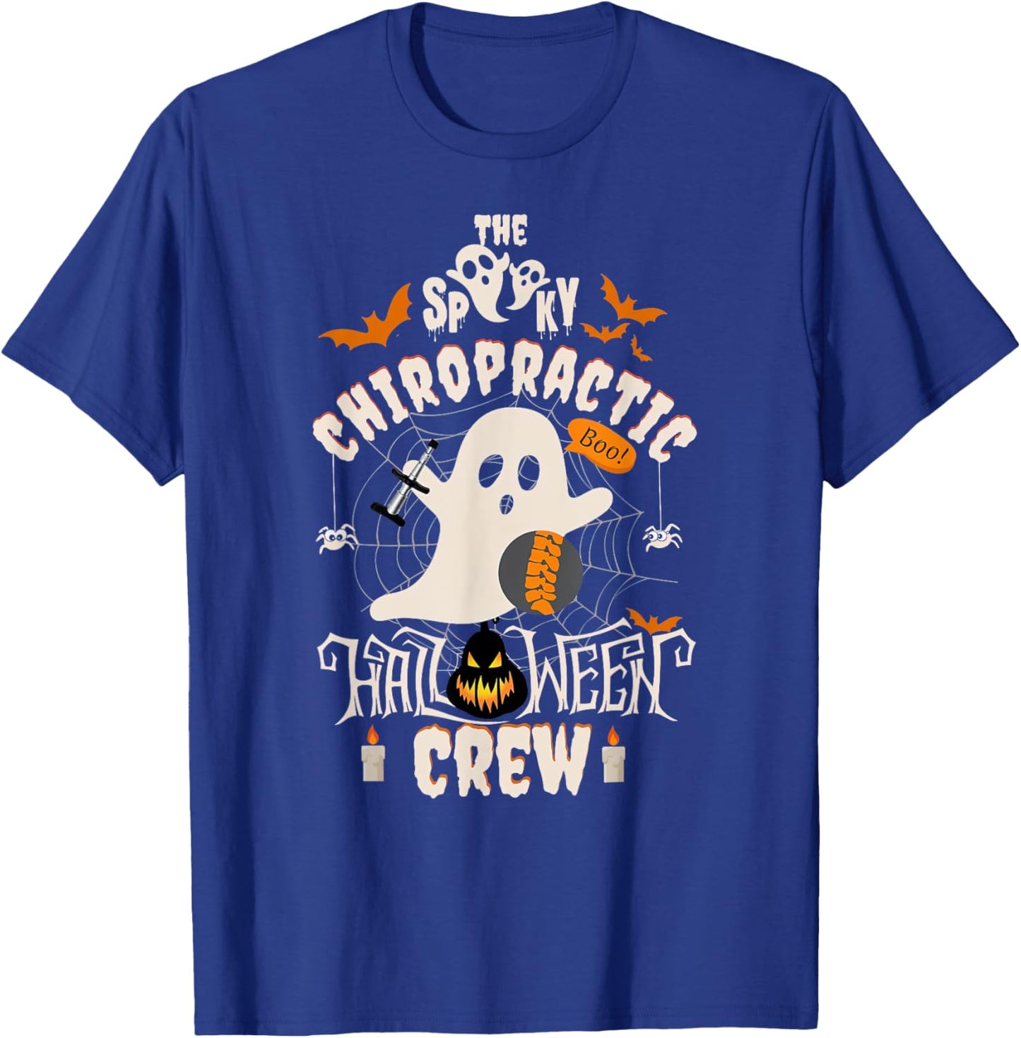 Spooky Chiropractic Halloween Crew Assistant Chiropractor T-Shirt - T-Shirt | Royal