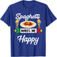 Italian spaghetti makes me happy pasta noodles T-Shirt - T-Shirt | Royal