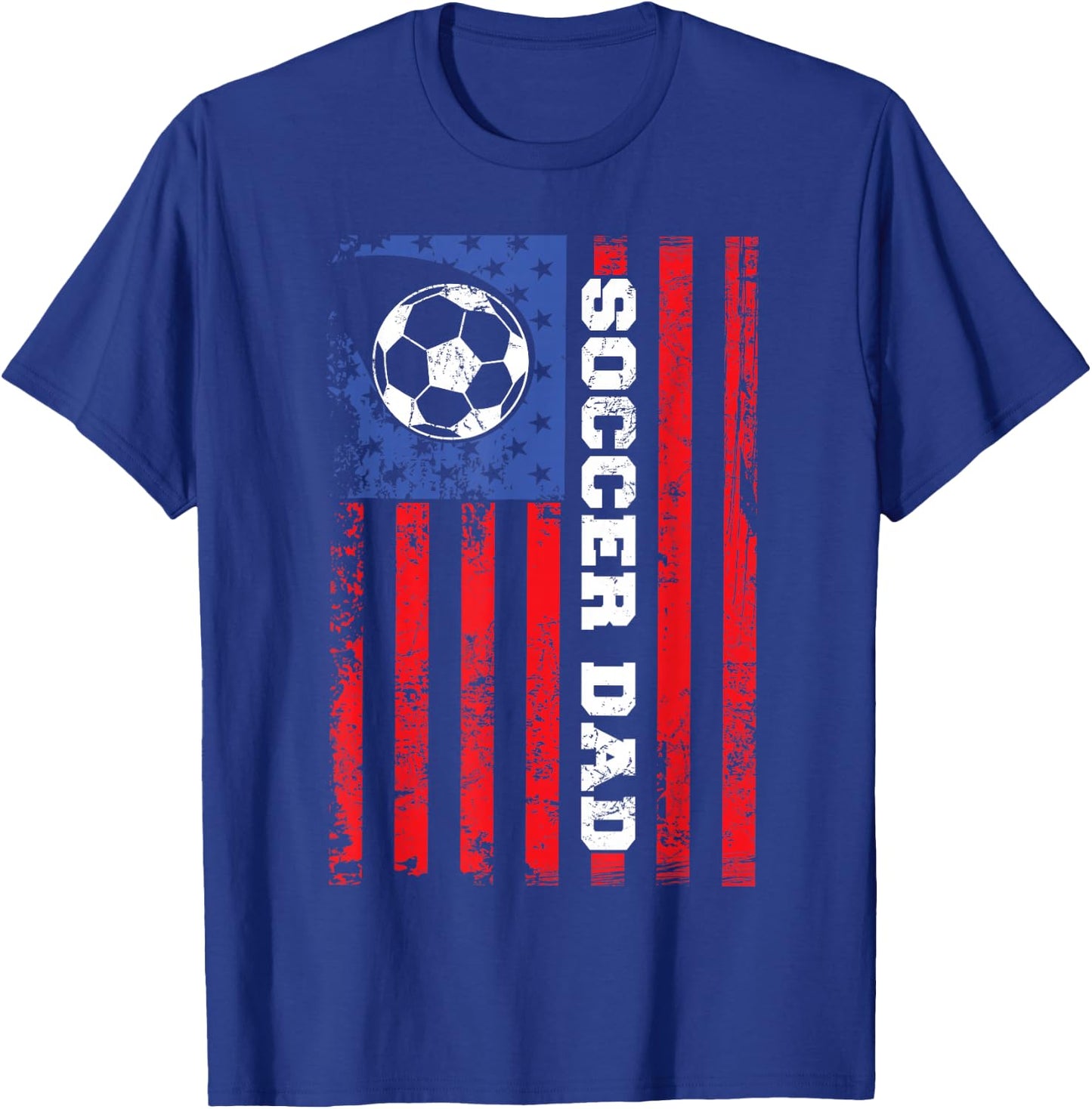 Soccer Dad USA Flag All American Fathers T-Shirt - T-Shirt | Royal