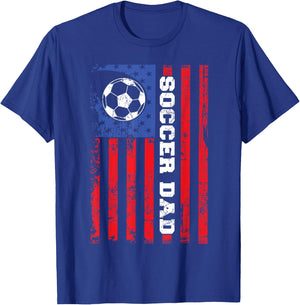 Soccer Dad USA Flag All American Fathers T-Shirt - T-Shirt | Royal