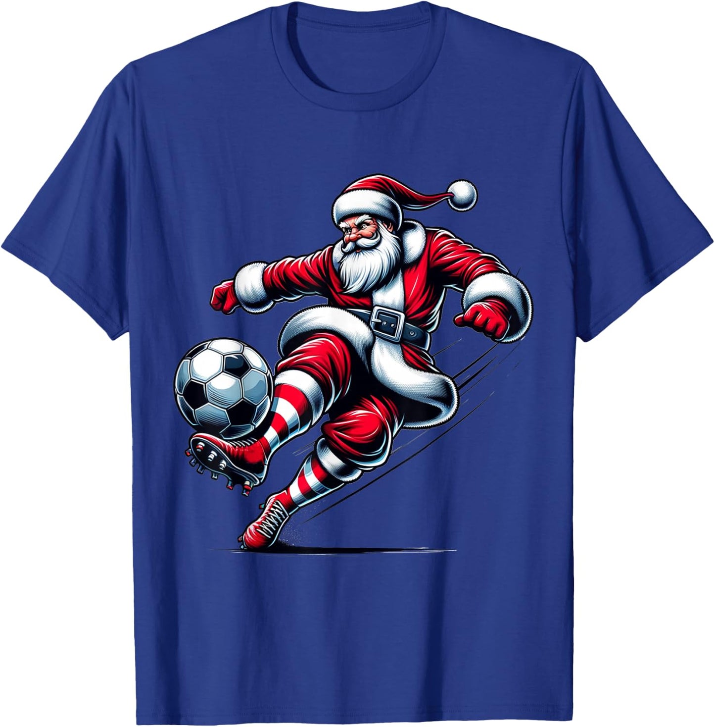 Santa Plays Soccer Christmas Sports Women Men Kids T-Shirt - T-Shirt | Royal