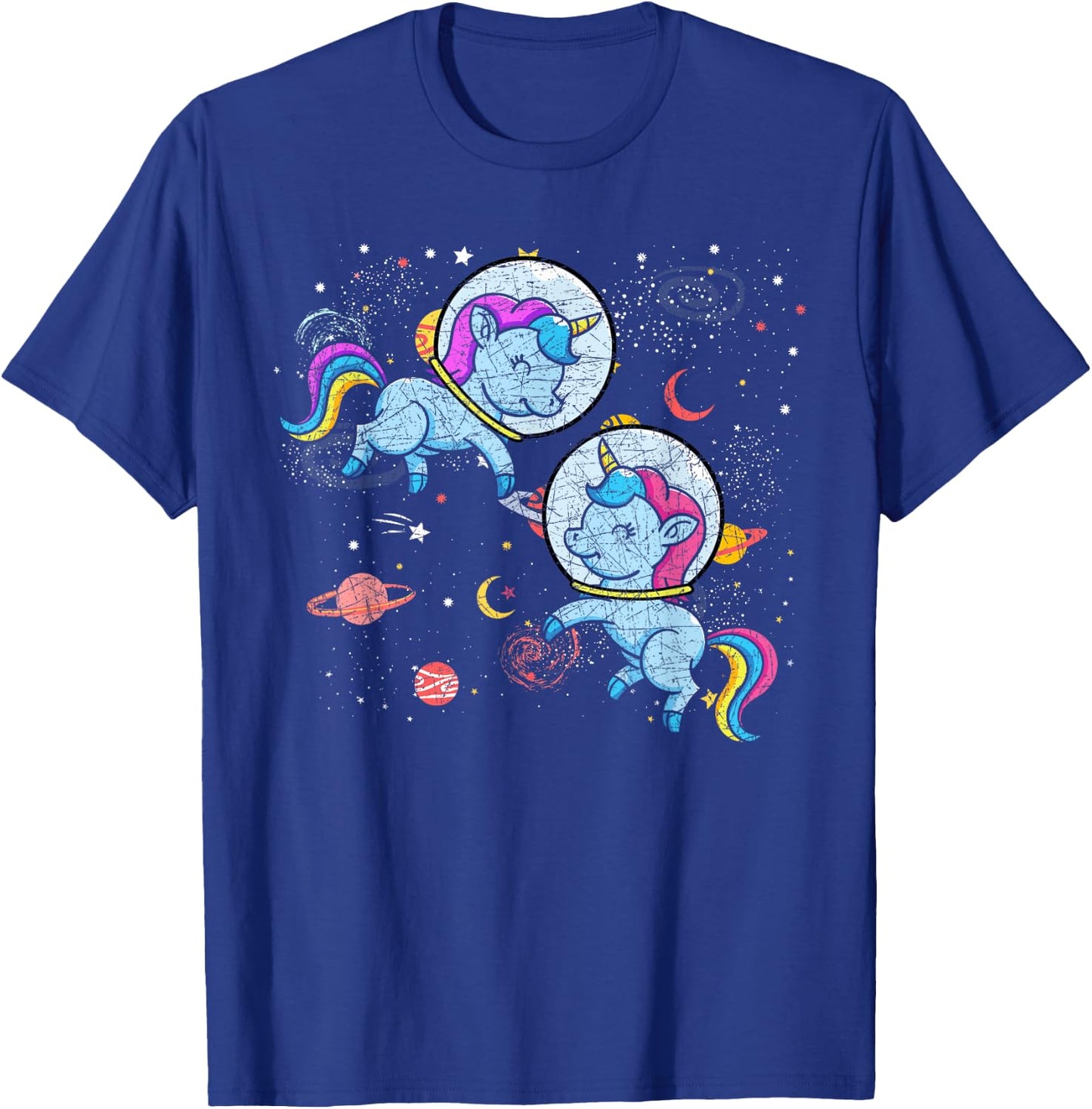 Moon Astronaut Outer Space Planets Magical Unicorn T-Shirt - T-Shirt | Royal