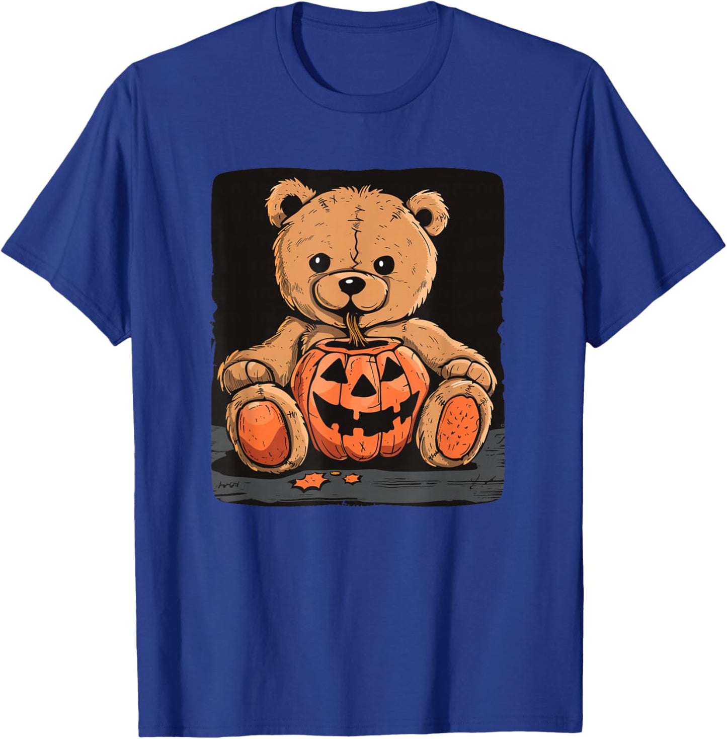 Awesome scary Teddy Bear for Halloween and Pumpkin Lovers T-Shirt - T-Shirt | Royal