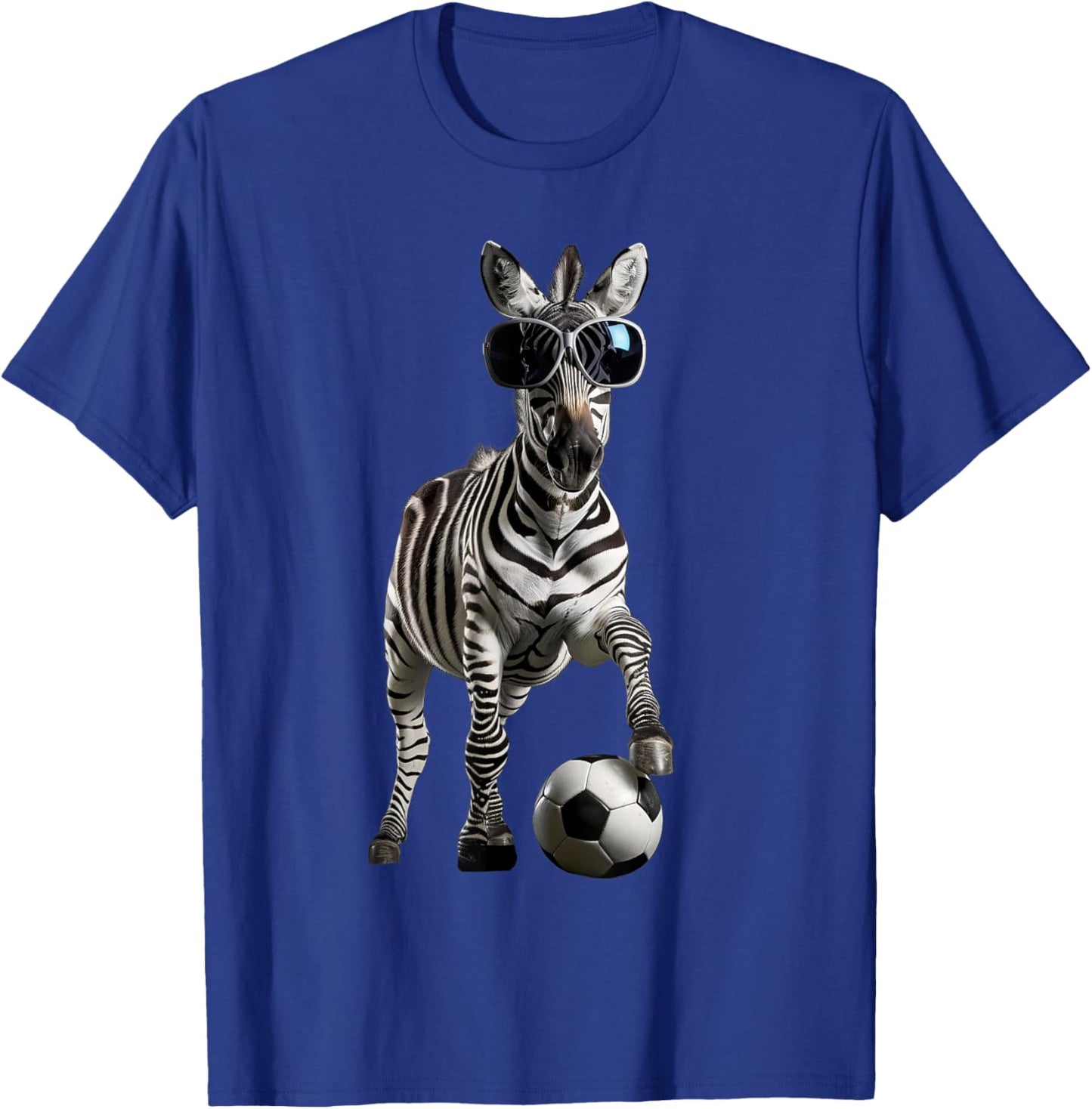 Zebra Soccer Football T-Shirt - T-Shirt | Royal