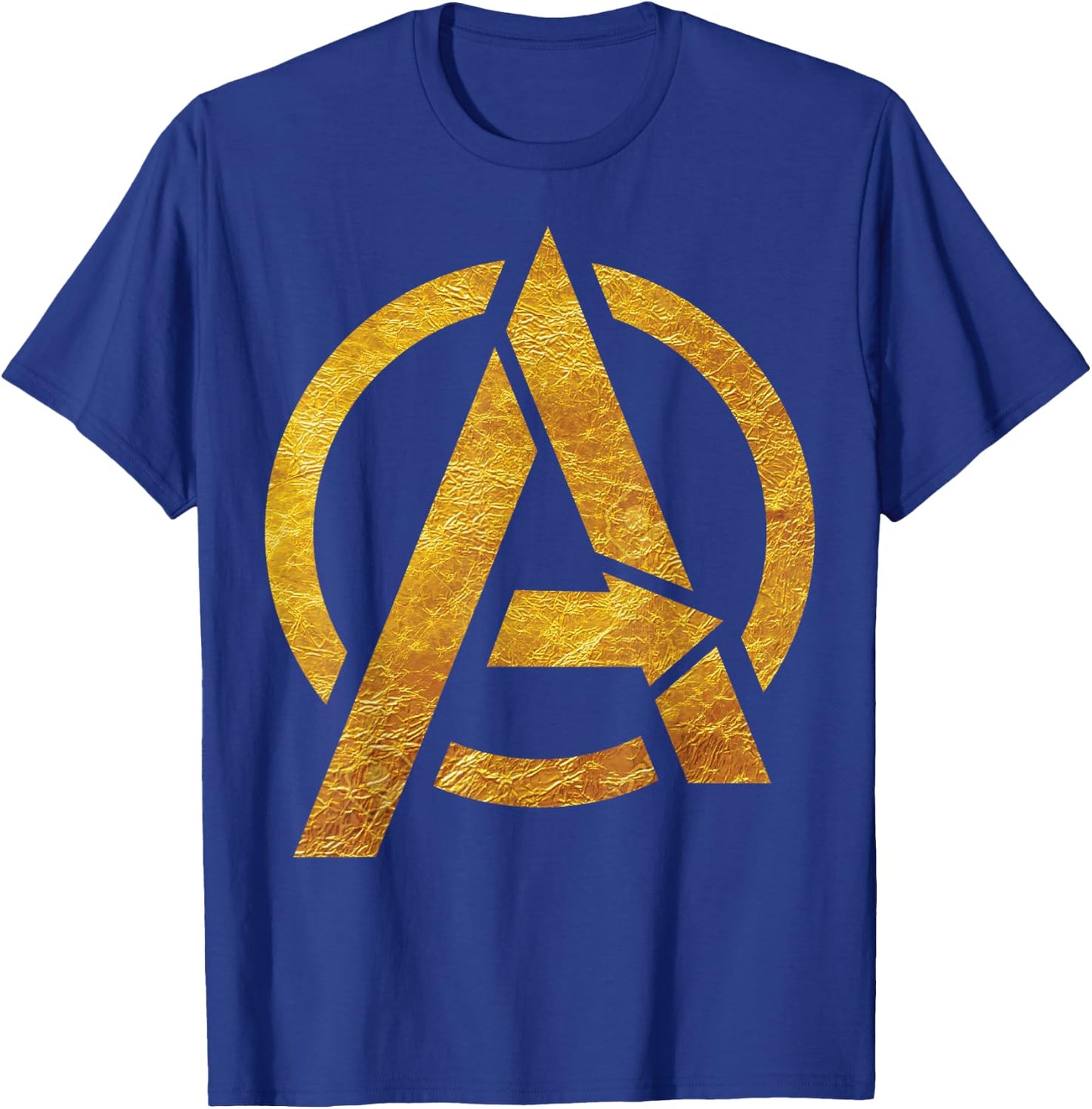 Marvel Avengers Gold Foil Chest Logo Small T-Shirt - T-Shirt | Royal
