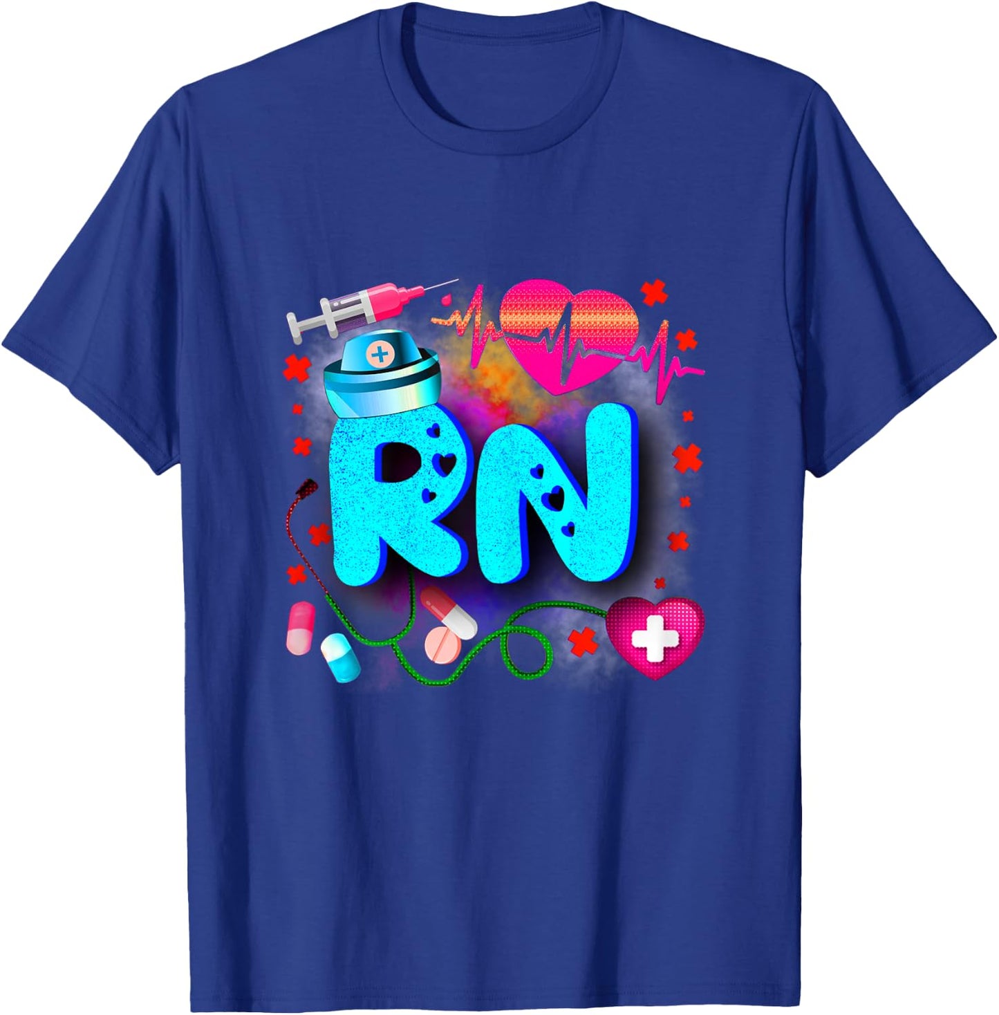 Registered Nurse RN - Tie Dye Registered Nurse Funny RN T-Shirt - T-Shirt | Royal