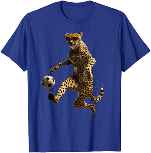 Cheetah Soccer Football T-Shirt - T-Shirt | Royal