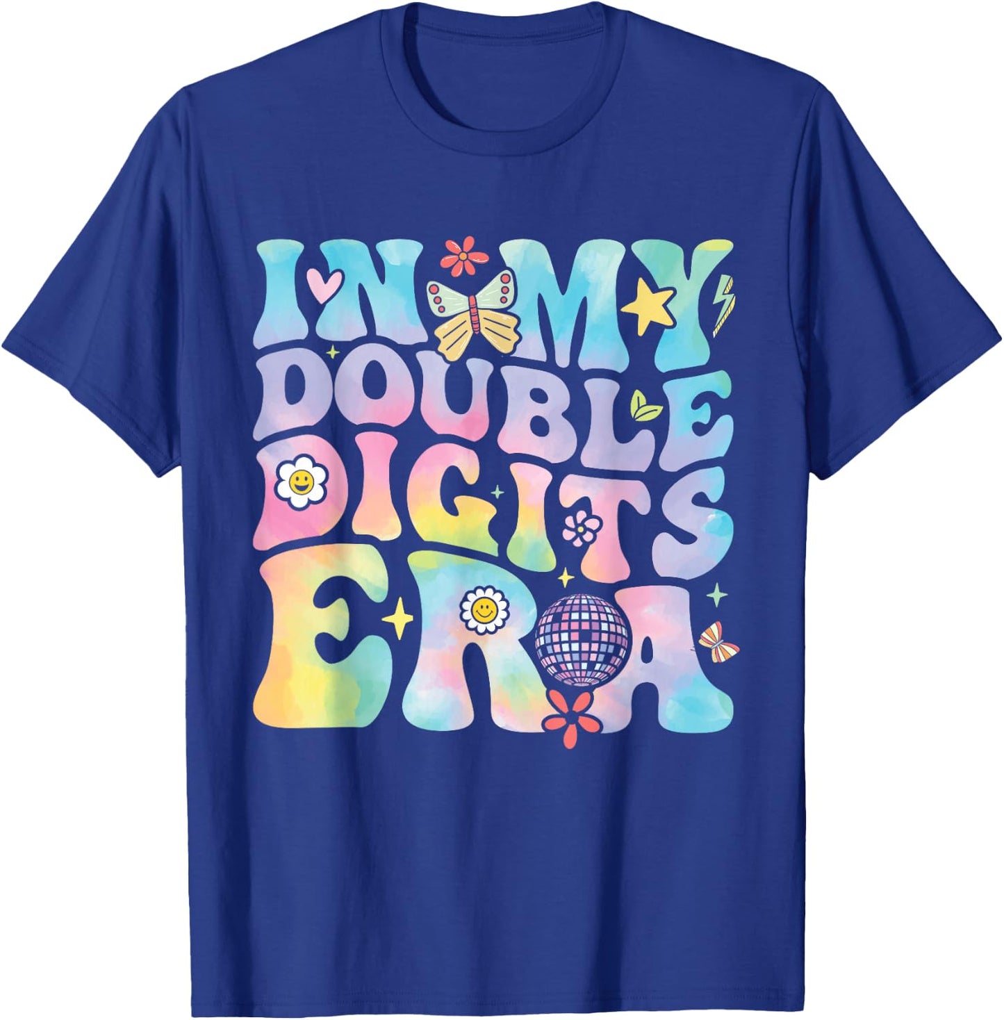 in My Double Digits Era Retro 10 Year Old 10th Birthday Girl T-Shirt - T-Shirt | Royal