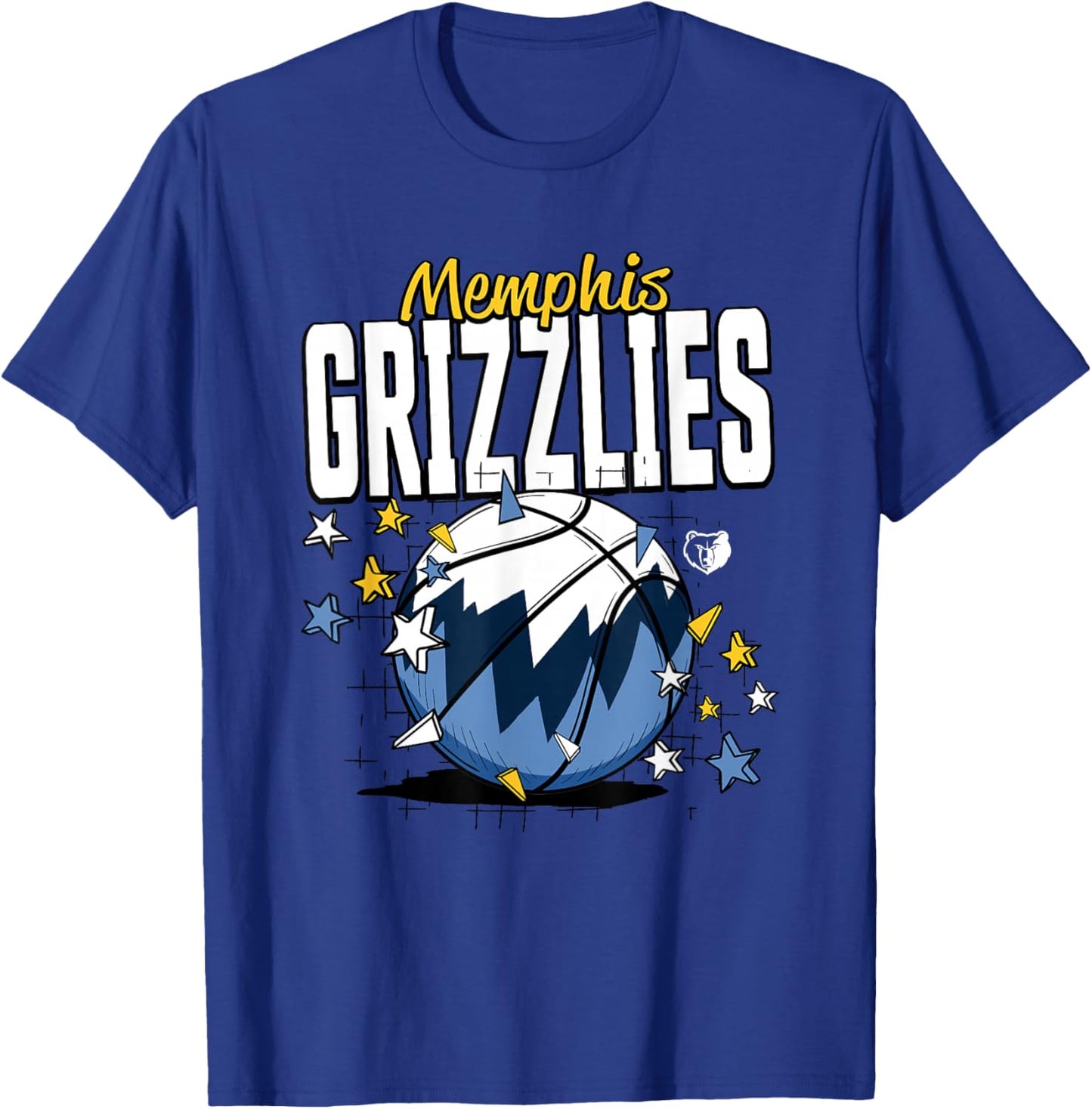 NBA Memphis Grizzlies Basketball Doodle Stars T-Shirt - T-Shirt | Royal