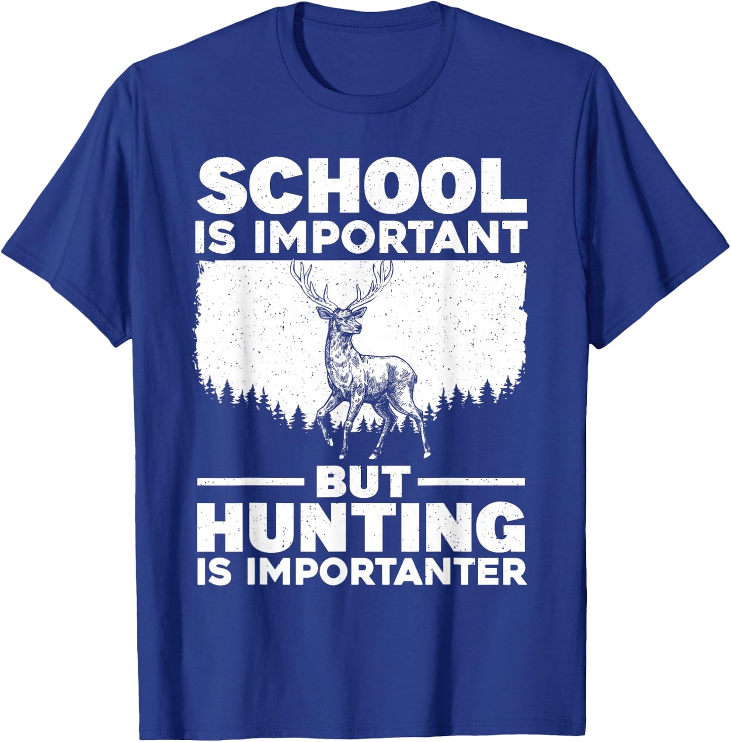 Funny Hunting Art for Boys Men Deer Hunter Wildlife Hunting T-Shirt - T-Shirt | Royal