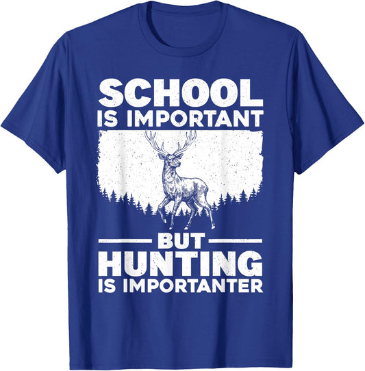 Funny Hunting Art for Boys Men Deer Hunter Wildlife Hunting T-Shirt - T-Shirt | Royal