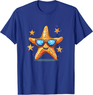 Smiling Starfish Sunglasses for funny Boys and Girls T-Shirt - T-Shirt | Royal
