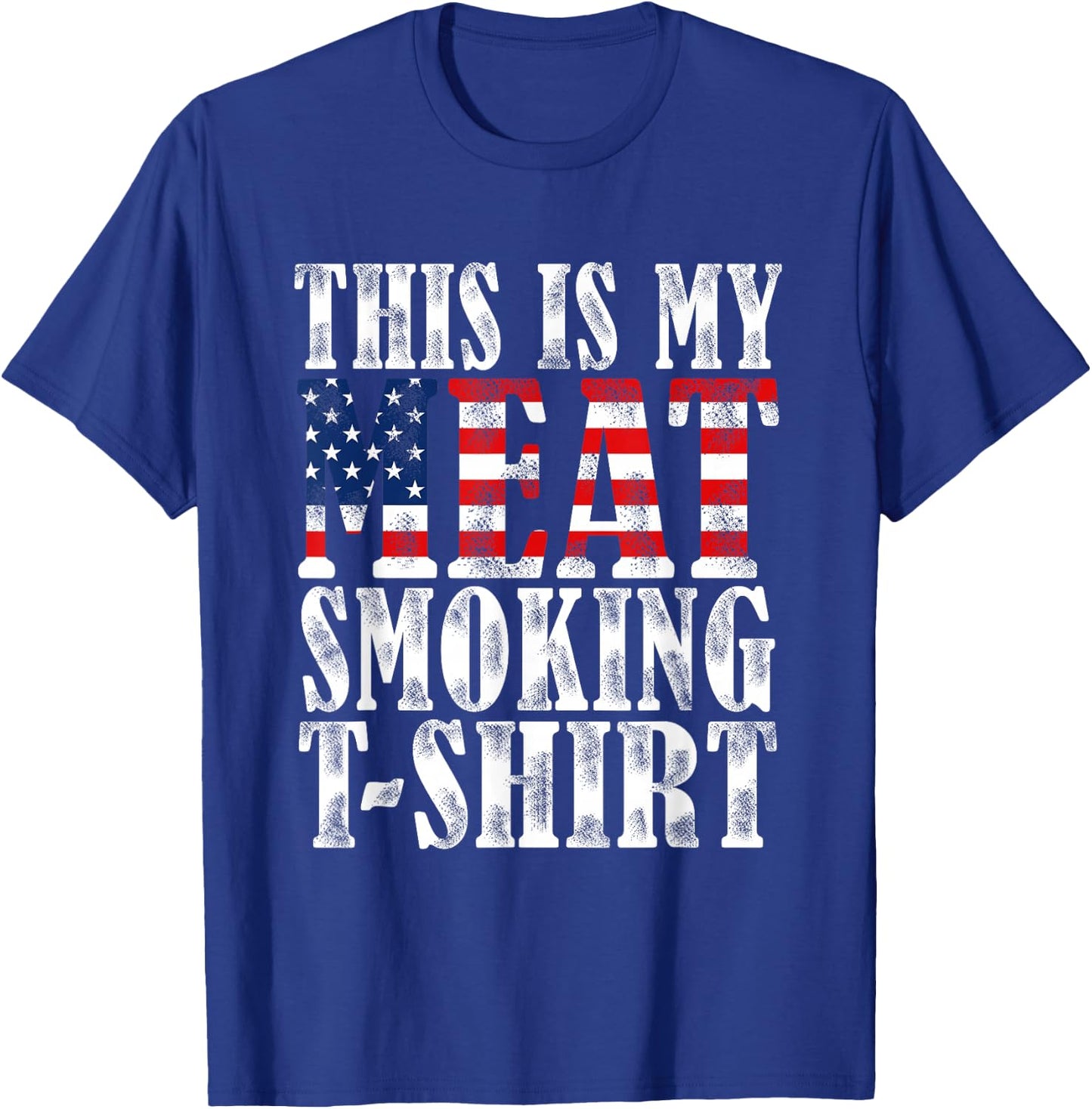 Retro BBQ Smoker Vintage US Flag This Is My Meat Smoking T-Shirt - T-Shirt | Royal