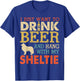 Sheltie Dad Drink Beer Hang With Dog Funny Men Vintage T-Shirt - T-Shirt | Royal