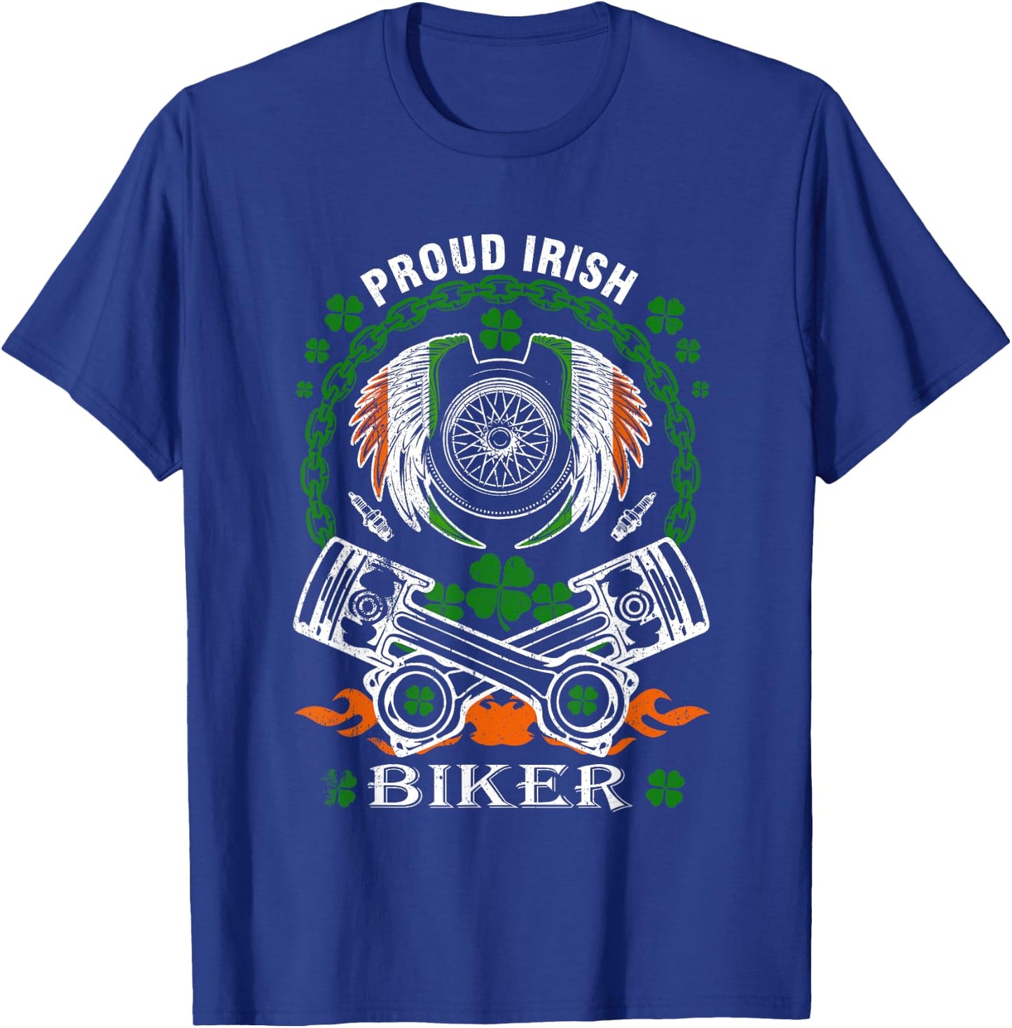 Irish Biker Happy Patrick's Day Motorcycle Lover Men Gifts T-Shirt - T-Shirt | Royal