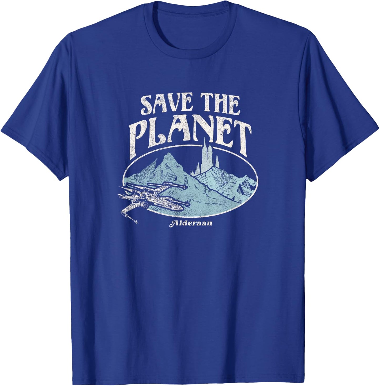 Star Wars Earth Day X-Wing Fighter Save The Planet Alderaan T-Shirt - T-Shirt | Royal