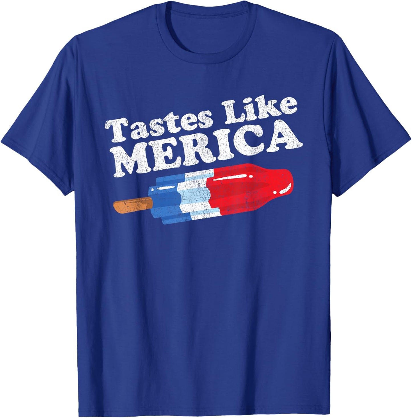 Tastes Like Merica Funny Popsicle 4th of July Retro 80s Gift T-Shirt - T-Shirt | Royal