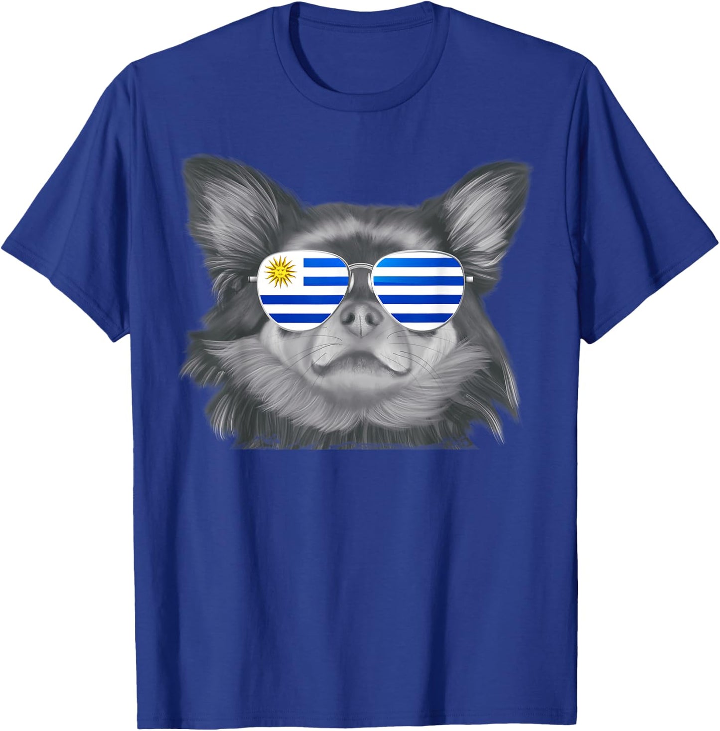 Black Chihuahua Dog Uruguay Sunglasses T-Shirt - T-Shirt | Royal
