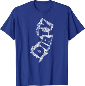 Retro Dirty Jerz Funny New Jersey Beach Vintage Throwback T-Shirt - T-Shirt | Royal