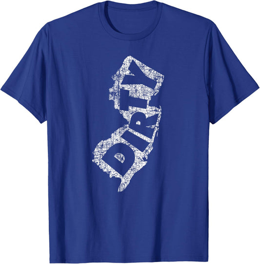Retro Dirty Jerz Funny New Jersey Beach Vintage Throwback T-Shirt - T-Shirt | Royal