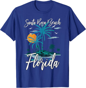 Family Vacation Retro Sunset Florida Santa Rosa Beach T-Shirt - T-Shirt | Royal