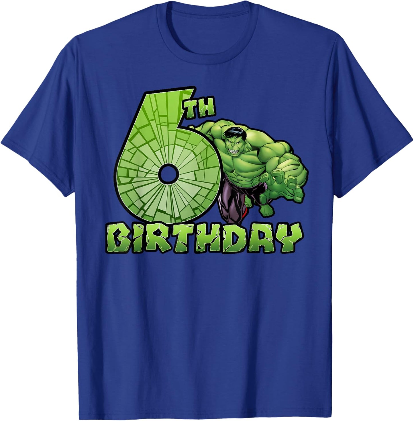 Marvel Avengers Hulk Smash 6th Birthday T-Shirt - T-Shirt | Royal
