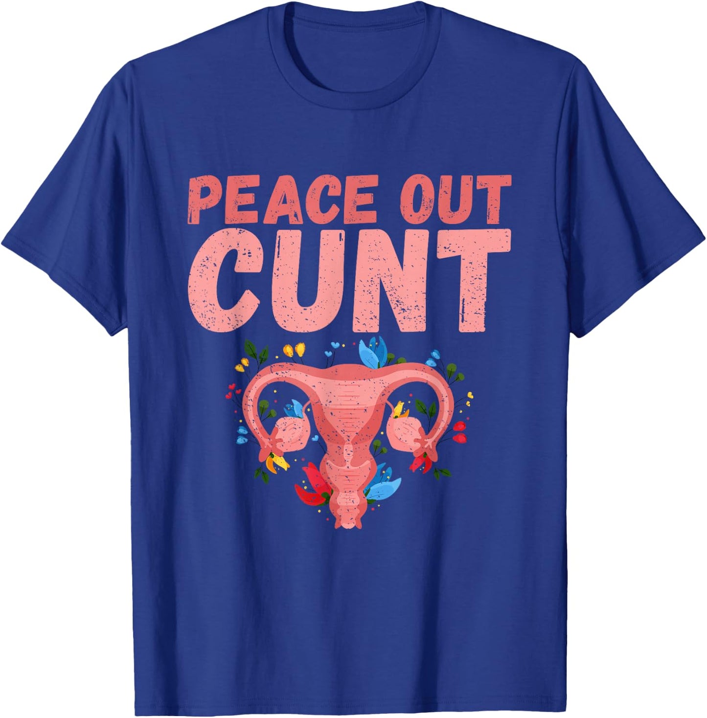 Funny Cute Hysterectomy Peace Out Uterus T-Shirt - T-Shirt | Royal