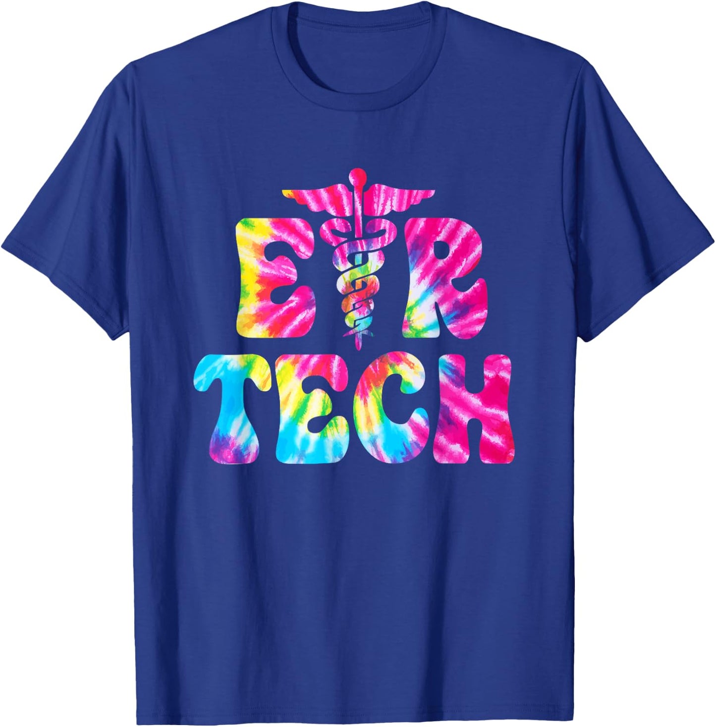 Emergency Room Technician Tie Dye ER Tech Nurse Technologist T-Shirt - T-Shirt | Royal