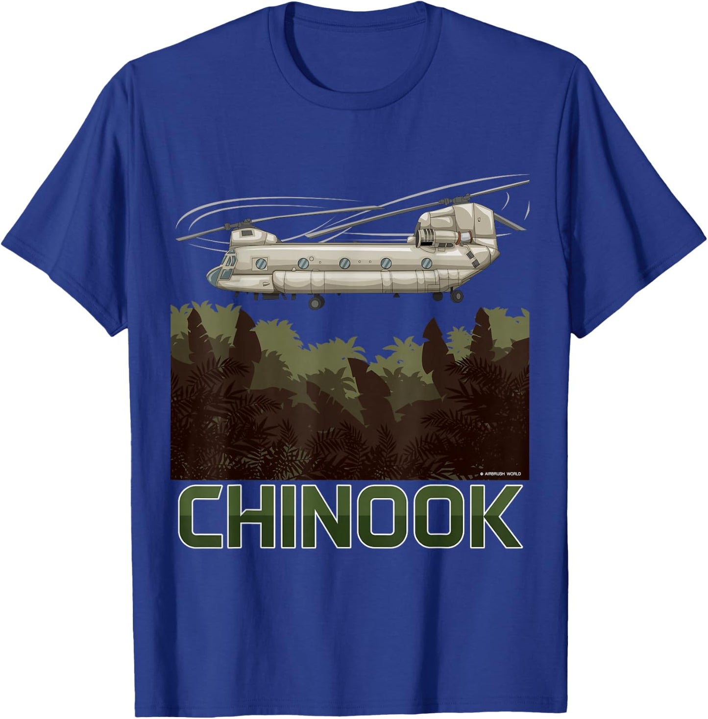 Chinook Helicopter Military Armed Forces T-Shirt - T-Shirt | Royal