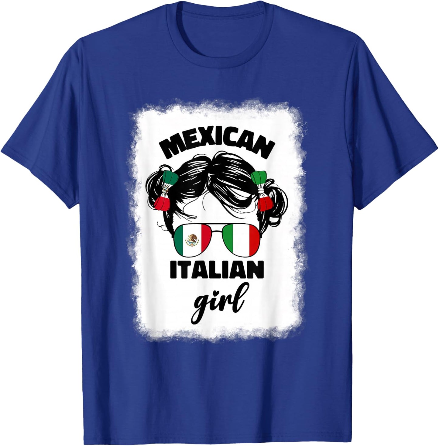 Girls Half Mexican And Italian Mexico Italy Flag Kids Girl T-Shirt - T-Shirt | Royal