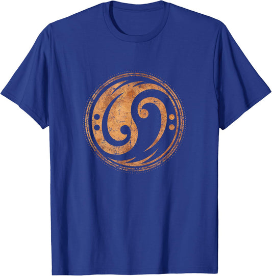 Bass Guitar Bass Clef Vintage Yin Yang for Bassist T-Shirt - T-Shirt | Royal