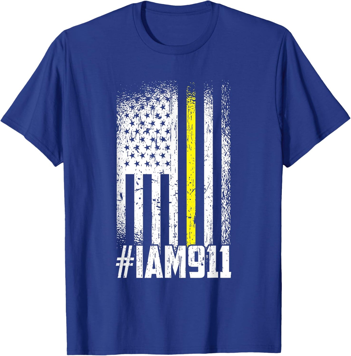 911 American Flag Dispatch-er USA Thin Gold Line Operator T-Shirt - T-Shirt | Royal