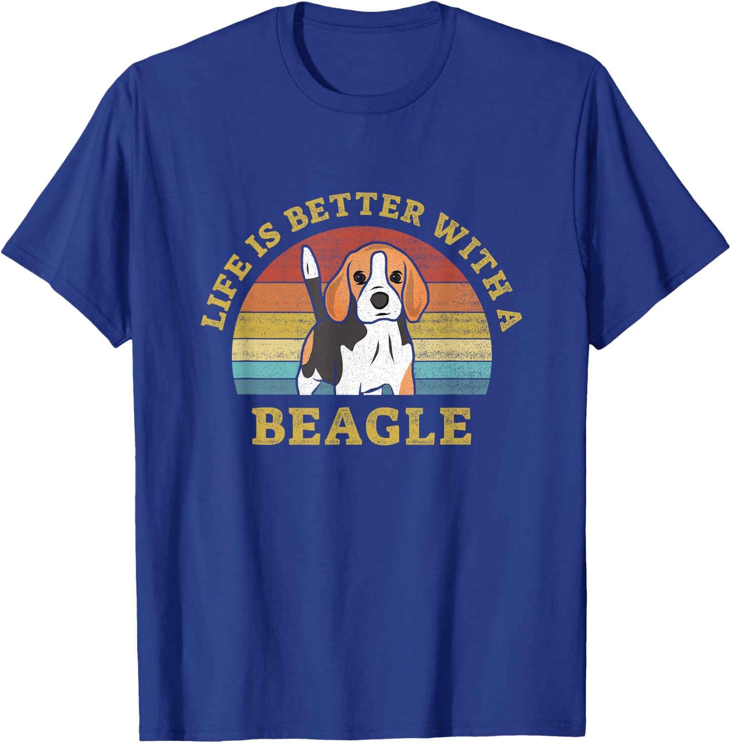 Life is Better with a Beagle Vintage Dog Design Puppy Lover T-Shirt - T-Shirt | Royal