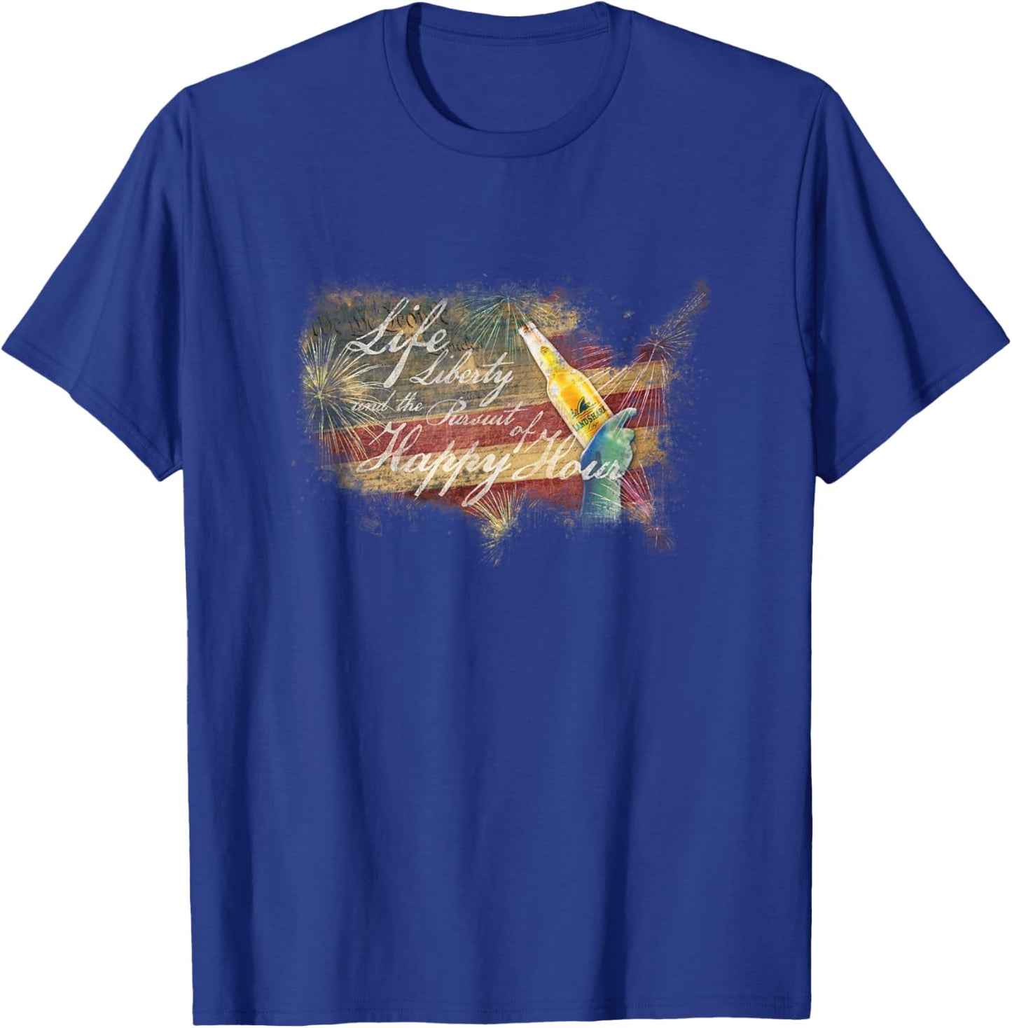 Life, Liberty, and the Pursuit of Happy Hour T-Shirt - T-Shirt | Royal