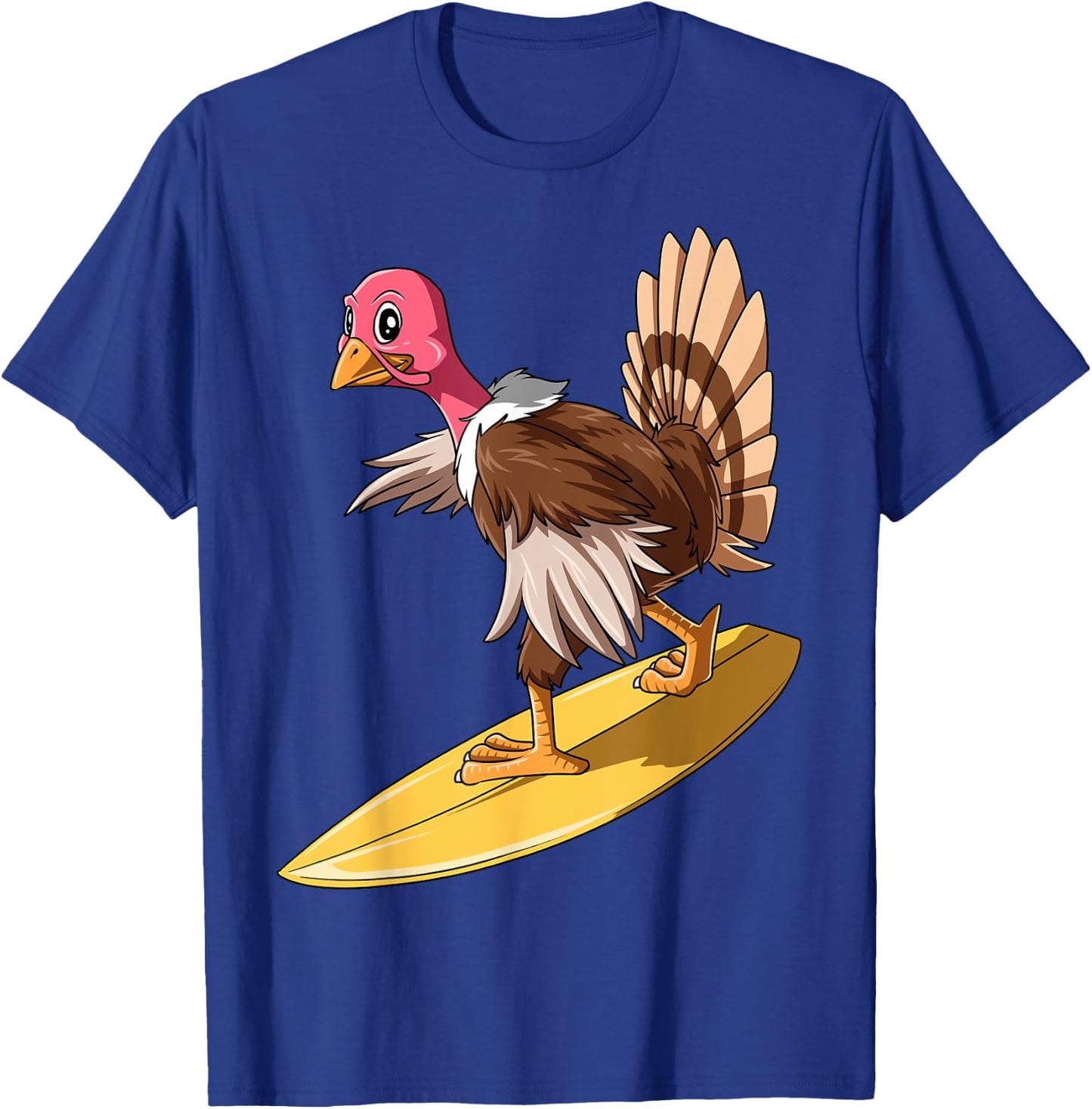 Turkey Surfing Thanksgiving Turkey Surf Turkey Surfboard T-Shirt - T-Shirt | Royal