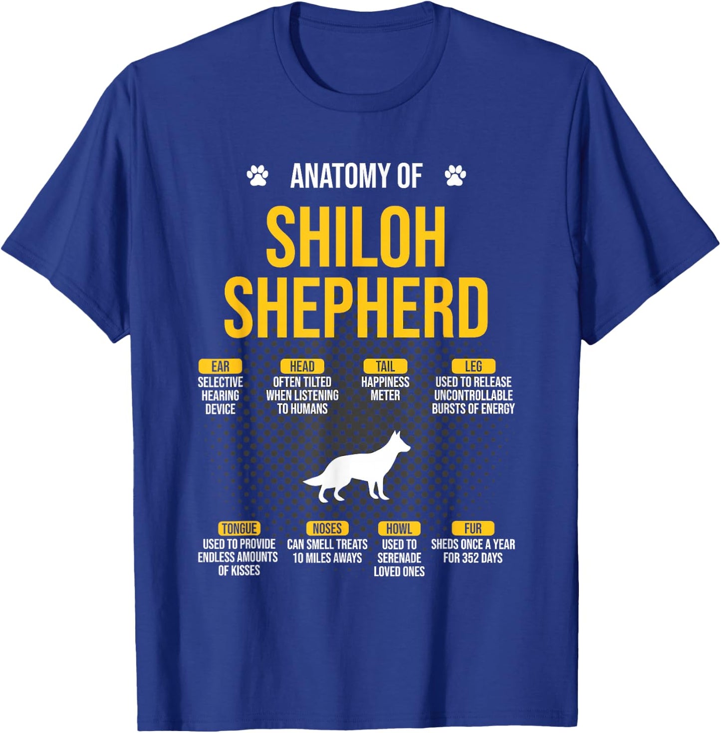 Anatomy Of Shiloh Shepherd Dog Lover T-Shirt - T-Shirt | Royal