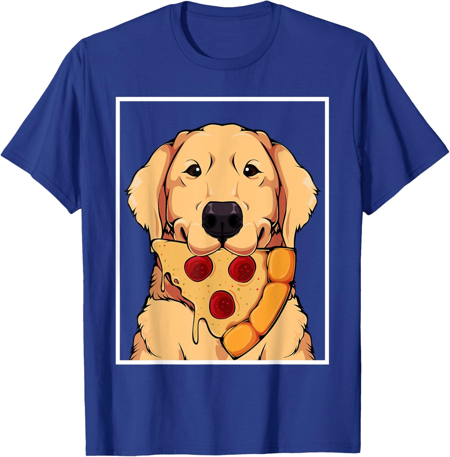 Labrador Golden Retriever Dog Owner Pizza Dogs Mum Men Women T-Shirt - T-Shirt | Royal